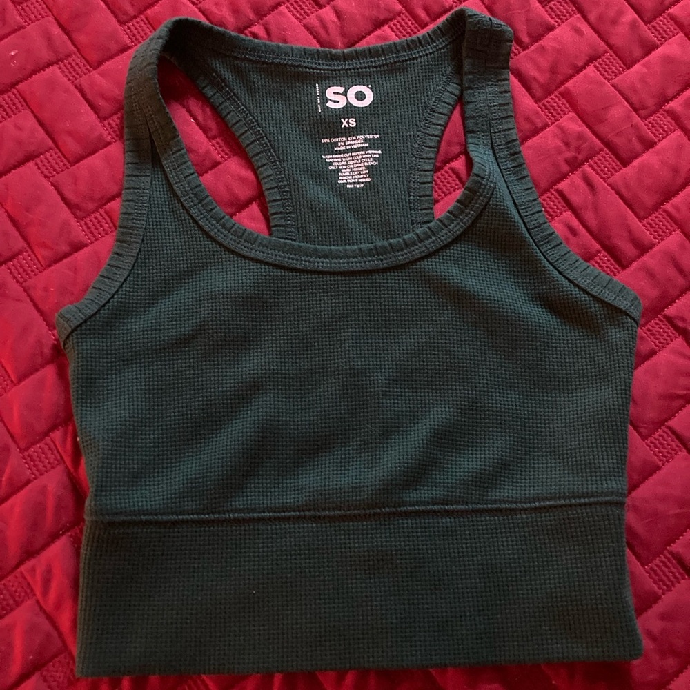 Waffle Knit Racerback Crop Top